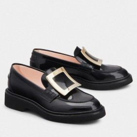Roger Vivier Viv' Rangers Mocasini Negri Din Piele De Brevet