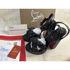 Christian Louboutin Platforme Movide Brio 130 mm Negru/lin Black Nappa