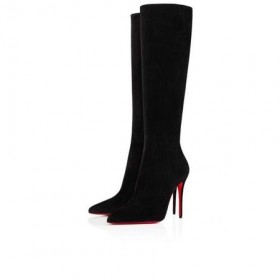 Christian Louboutin Tall Boot Kate Botta 100 mm Negru Veau Velours