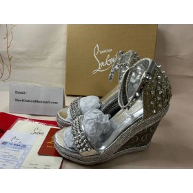 Christian Louboutin PanÄ Madmonica 120 mm Argintiu/lin de Argint ViÈel