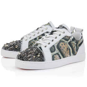 Christian Louboutin Louis Junior P Strass Eternity Sneakers Leather and Strass Multicolor