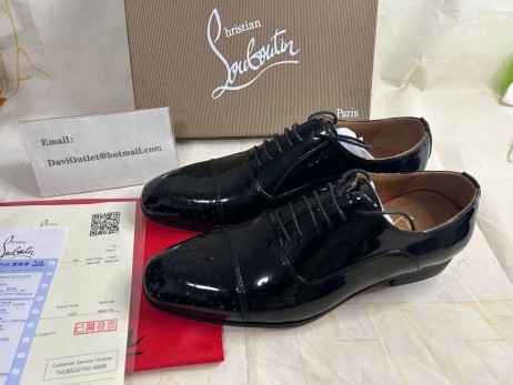 Christian Louboutin Greggo Oxford Konštruujú Lakovaná Koža Čierna