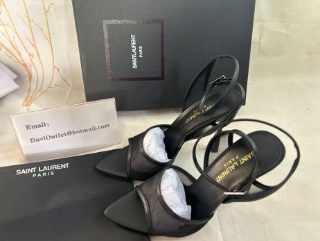 Saint Laurent Missy Sandále v Tyl 105mm Oka A Kožené Čierne