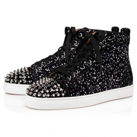 Christian Louboutin Lou Hrotmi Čierna/strieborná Velvet