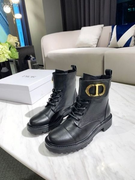 Dior Členok Boot Čipky Alll Black Teľa