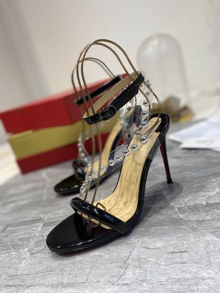 Christian Louboutin Corinetta Sandále 100mm Patent Specchio PVC Čierna