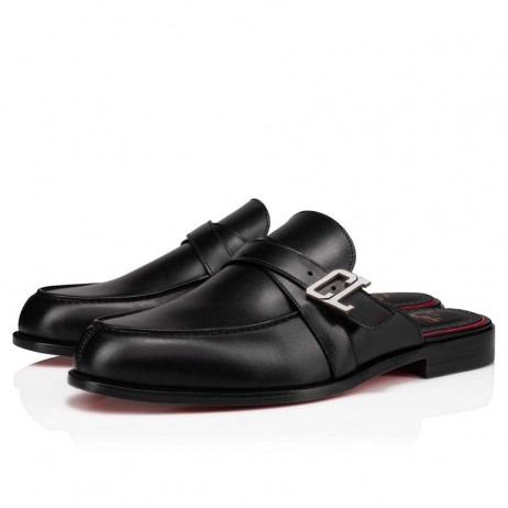 Christian Louboutin Muloman Mule Teľa Kožené Čierne