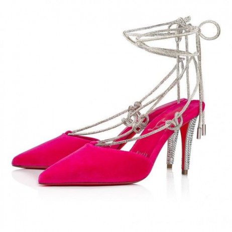 Christian Louboutin Astrid Čipky Kamienkami 85 Mm Strappy Čerpadlá Zamat A Kamienkami Glam