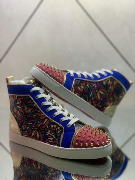 Christian Louboutin Louis Hrotmi Orlato High-top Tenisky Semiš Multicolor