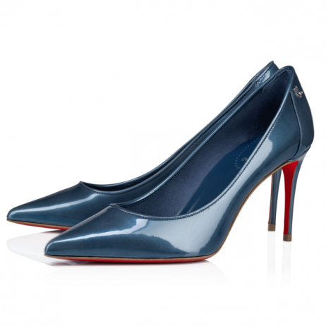 Christian Louboutin Športový Kate Čerpadlá 85mm lakovanej Kože Modrej CL Topánky