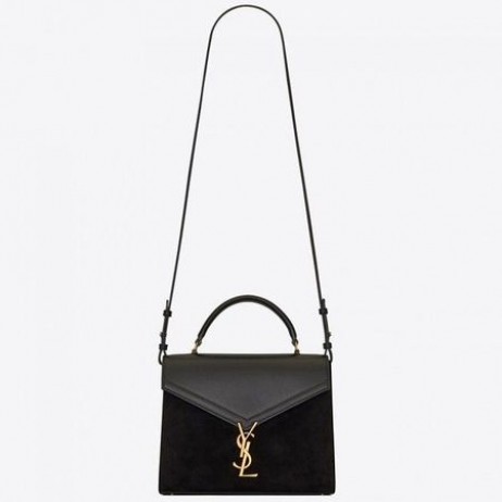 Saint Laurent Cassandra Stredné Bag Black Suede Saint Laurent Tašky