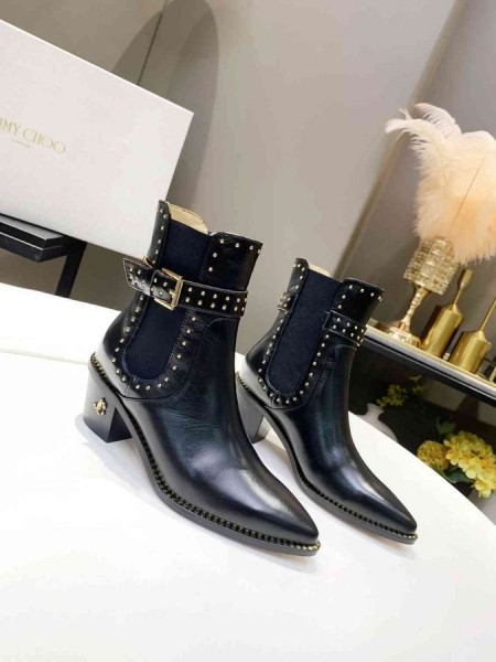 Jimmy Choo Členok Boot 50mm Kovové Nity Čierna