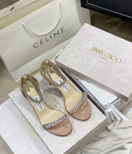 Jimmy Choo Shiloh 100 Crystal Ozdobené Vysokým Podpätkom Sandále Nuda