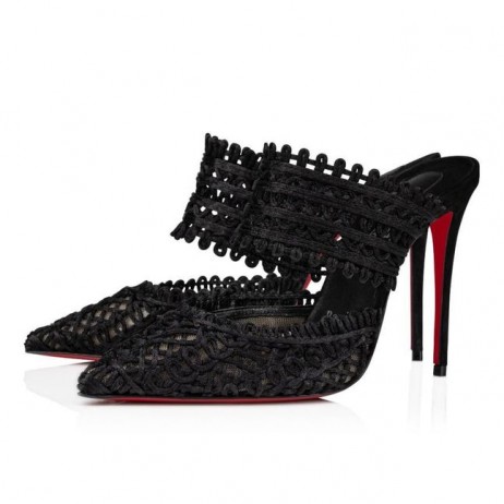 Christian Louboutin Deia 100mm Tkaných textílií A Veau Velours Čierna