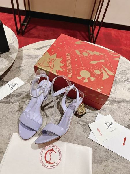 Christian Louboutin Lipsita Kráľovná Patent Kožené Sandále 55 Fialová CL Topánky