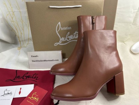 Christian Louboutin Adoxa 70 mm Kožené Členkové Topánky Teľacie kože Hnedej CL Topánky