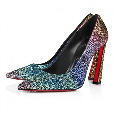Christian Louboutin Condora Kamienkami Rainbow 100 Mm Čerpadiel Black Christian Louboutin Topánky