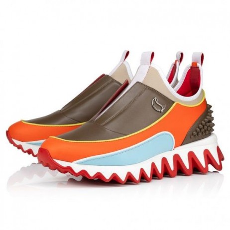 Christian Louboutin Sharkyloub Sp Hrotmi Tenisky Teľa Kožené Neoprénu A Hrotmi Vitamine CL Topánky