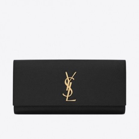 Saint Laurent Kate Spojka Čierne Kožené Zrnitá