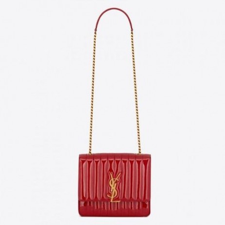 Saint Laurent Veľké Vicky Taška Červená Lakovanej Kože Saint Laurent Tašky