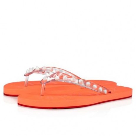 Christian Louboutin Flip Flops Hrotmi Transp/drag Gomme