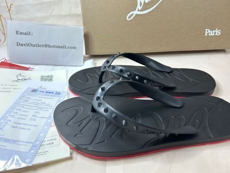 Christian Louboutin Loubi Flip Donna Ploché Čierne Gumené