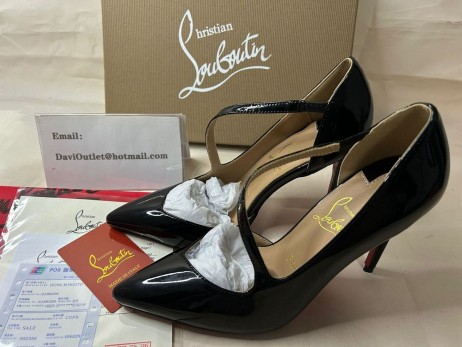 Christian Louboutin Čerpadlá Skákanie 100 mm Čierna lakovaná Koža