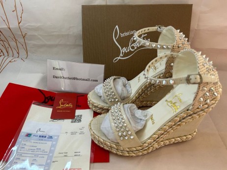 Christian Louboutin Klin Madmonica 120 mm Craie/lin Craie Teľa