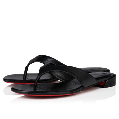 Christian Louboutin Sweet Janetonga Thongs Lamb Nappa Leather Black