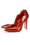 Christian Louboutin Horúce Holka Čerpadlá 100mm Patent Teľa Kožené Červená