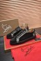 Christian Louboutin Mužov Tenisky Low-top Python Vzor Výbava Veau Velours Čierna