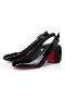 Christian Louboutin Minny Šatka 70 Mm Šatka Späť Čerpadlá Patent Teľa Kožené Čierne