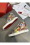 Christian Louboutin Louis Orlato High-top Kožené Tenisky Graffiti Snímky Multicolor