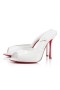 Christian Louboutin Čerpadlá 100 mm Black/lin Čierna Biela/lin Bianco Patent Teľa Sandál