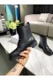 Dior Členok Boot Čipky Alll Black Teľa