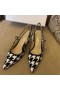 Dior J'ADior Slingback 65mm Čerpadiel Black Houndstooth Výšivky