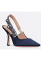 Dior J'ADior Slingback Čerpadla 65mm/95 mm Deep Ocean Modrá