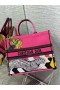 Dior Stredné Knihy Tote Bag D-Jungle Pop Výšivky Ružová