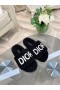 Dior Listov Vyšívané Bavlnené Black Shearling