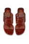 Christian Louboutin Cl Tongamule 55 Mm Tkaných Alligator Plastický Teľa Kožené Acajou