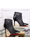 Christian Louboutin Gipsybootie Členková Obuv 90 mm Čipky Lame Specchio Čierna