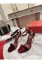 Christian Louboutin Lipstrass Kráľovná Sandále 100mm Veau Velours Burgundsko