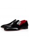 Christian Louboutin Dandy Kuriatko Mokasíny Patent Teľa Kožené Čierne CL Topánky