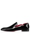 Christian Louboutin Dandy Kuriatko Mokasíny Patent Teľa Kožené Čierne CL Topánky