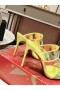 Christian Louboutin Len Loubi PVC Sandále 85mm Fluo Žltá CL Topánky