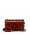 Christian Louboutin Loubi54 Mini Crossbody Taška Alligator Plastický Teľa Kožené Acajou