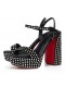 Christian Louboutin Movida Jane Mu Kamienkami Boum 130 mm Sandále Čierne CL Topánky