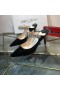 Jimmy Choo Bing 100 Tkaných Lakovanej Kože Krištáľ Remienok Čierny