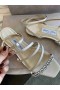 Jimmy Choo Meira Biele Kožené Sandále Crystal Embellishment