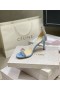 Jimmy Choo Shiloh 100 Crystal Ozdobené Vysokým Podpätkom Sandále Modrá